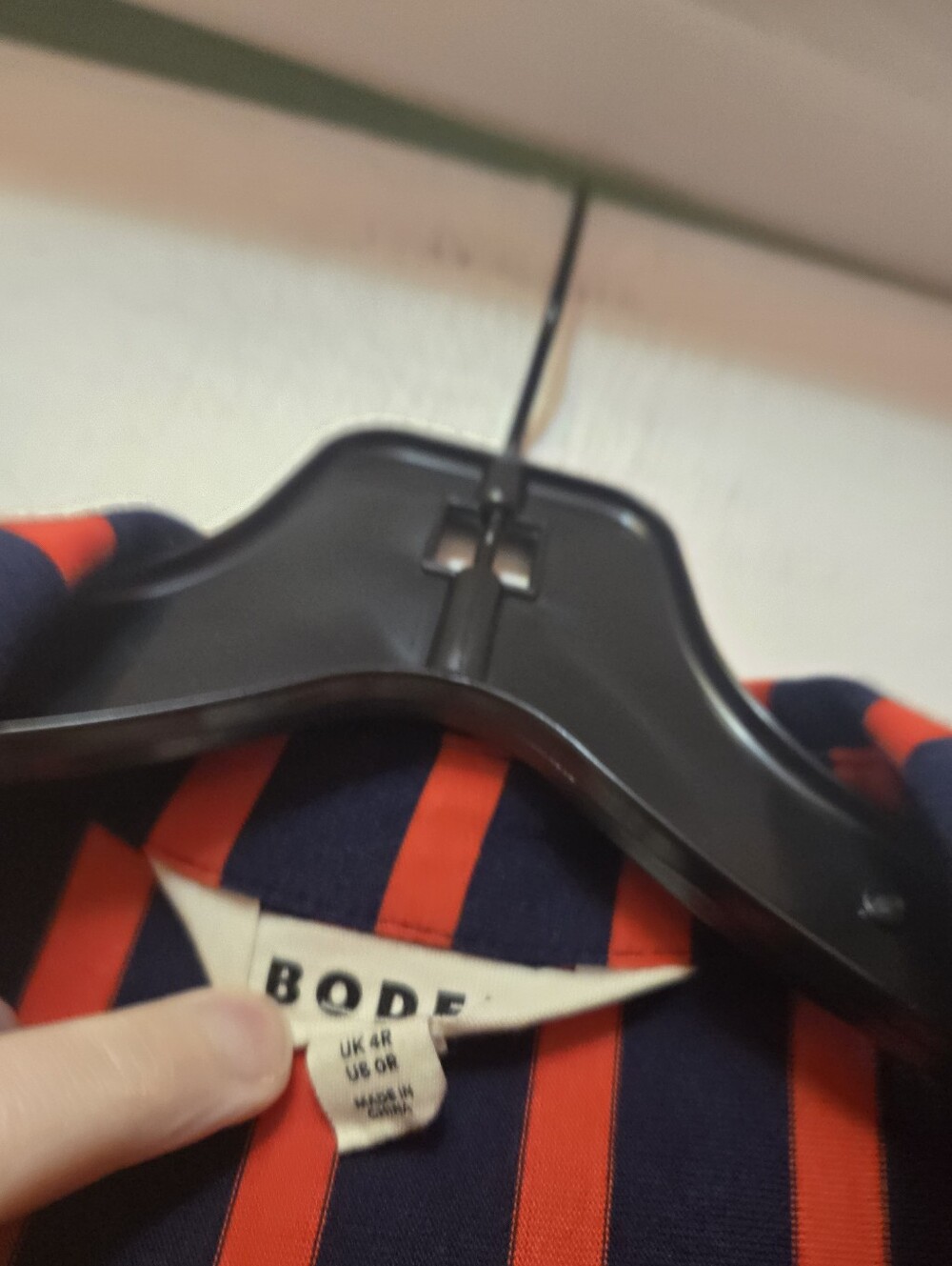 Boden Striped Long-Sleeve Shirt Dress in Red and Navy - Picture 3 of 4